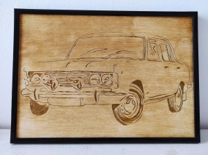 Meldor Art Duży Fiat - grawer ręczny w drewnie