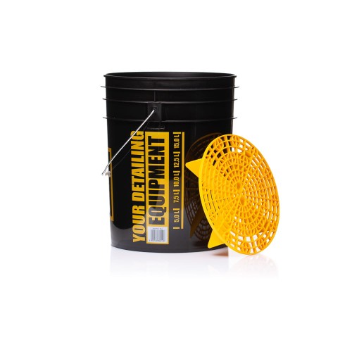 WORK STUFF Detailing Bucket RINSE + separator brudu - czarne profesjonalne wiadro do mycia 20L - Sklep detailingowy Automotive Care