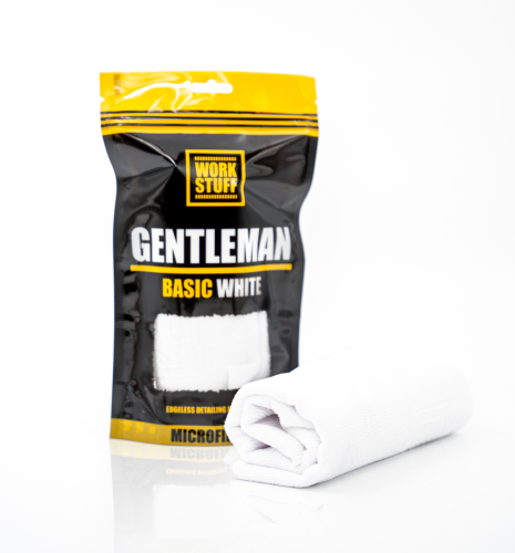 WORK STUFF Gentleman Basic White – delikatna mikrofibra bez obszycia, 40x40cm, 350gsm - Sklep detailingowy Automotive Care
