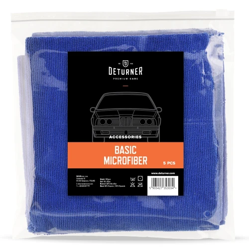 Deturner Basic Microfiber - ekonomiczna, bez krawędziowa mikrofibra 40x40cm 5szt. - Sklep detailingowy Automotive Care