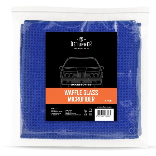 Deturner Waffle Glass Microfiber - mikrofibra waflowa do szyb - Sklep detailingowy Automotive Care