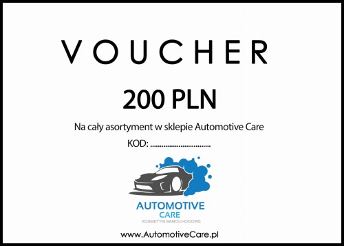 Bon podarunkowy voucher - 200zł - Sklep detailingowy Automotive Care