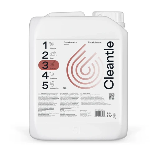 Cleantle Fabriclean+ - nowoczesny produkt do czyszczenia tapicerki 5L - Sklep detailingowy Automotive Care