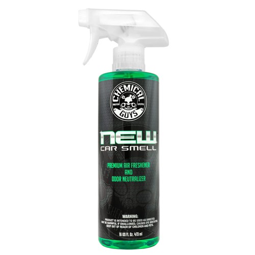 Chemical Guys New Car Smell Scent Premium Air Freshener & Odor Eliminator - odświeżacz powietrza 473 ml - Sklep detailingowy Automotive Care