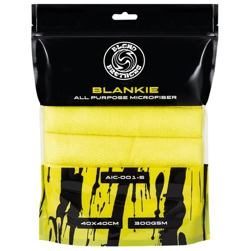 Blend Brothers BLANKIE 5-Pack All Purpose Microfiber 300GSM Yellow - zestaw wszechstronnych mikrofibr - Sklep detailingowy Automotive Care